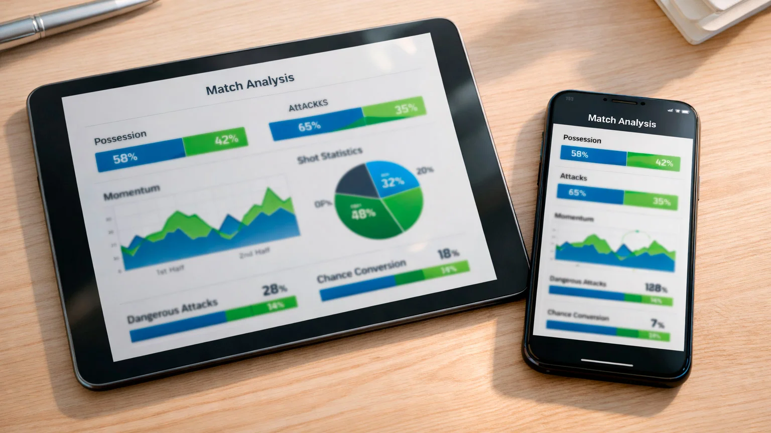 Tablette et smartphone affichant une application sportive