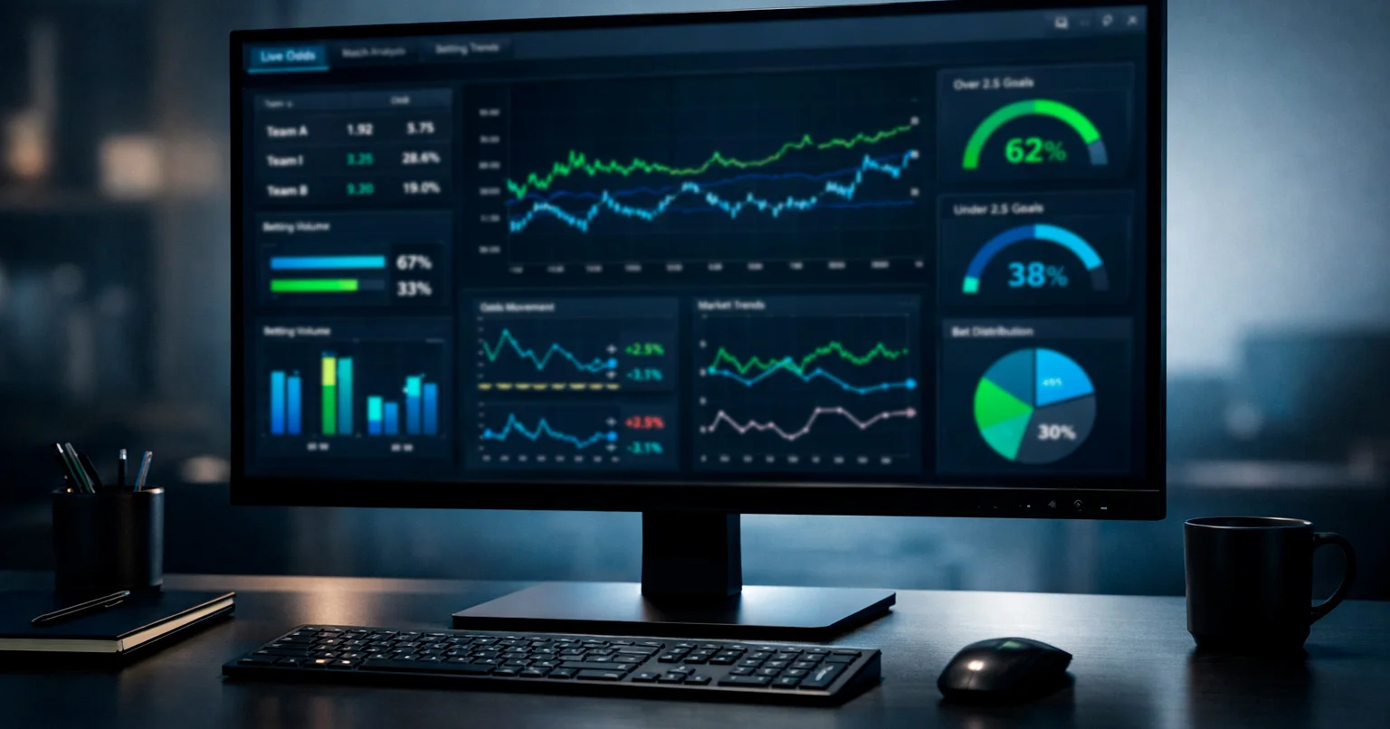 Écran affichant des cotes de paris avec graphiques statistiques